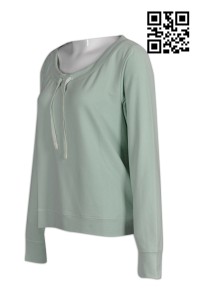 W188製造女裝運動衫  設計個人淨色運動衫  供應運動衫 運動衫制服公司     灰綠色
